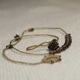 Soft Yellowy Bark and Silver Opaque Beads