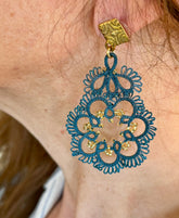 Open Flower Lace Crochet Earrings