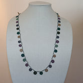 Medium Grey chain and multicolor Flowers