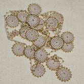 Ivory thread with golden beads