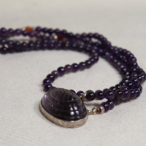 Carved Amethyst Necklace