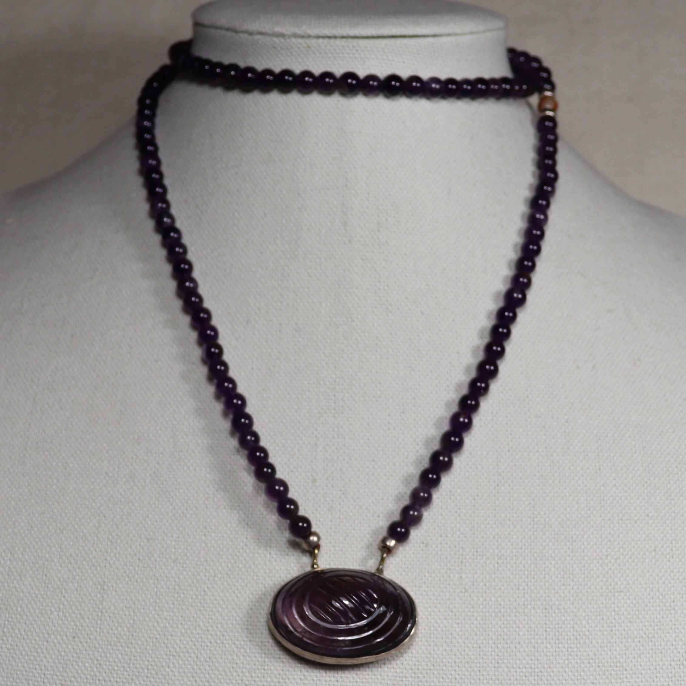 Carved Amethyst Necklace