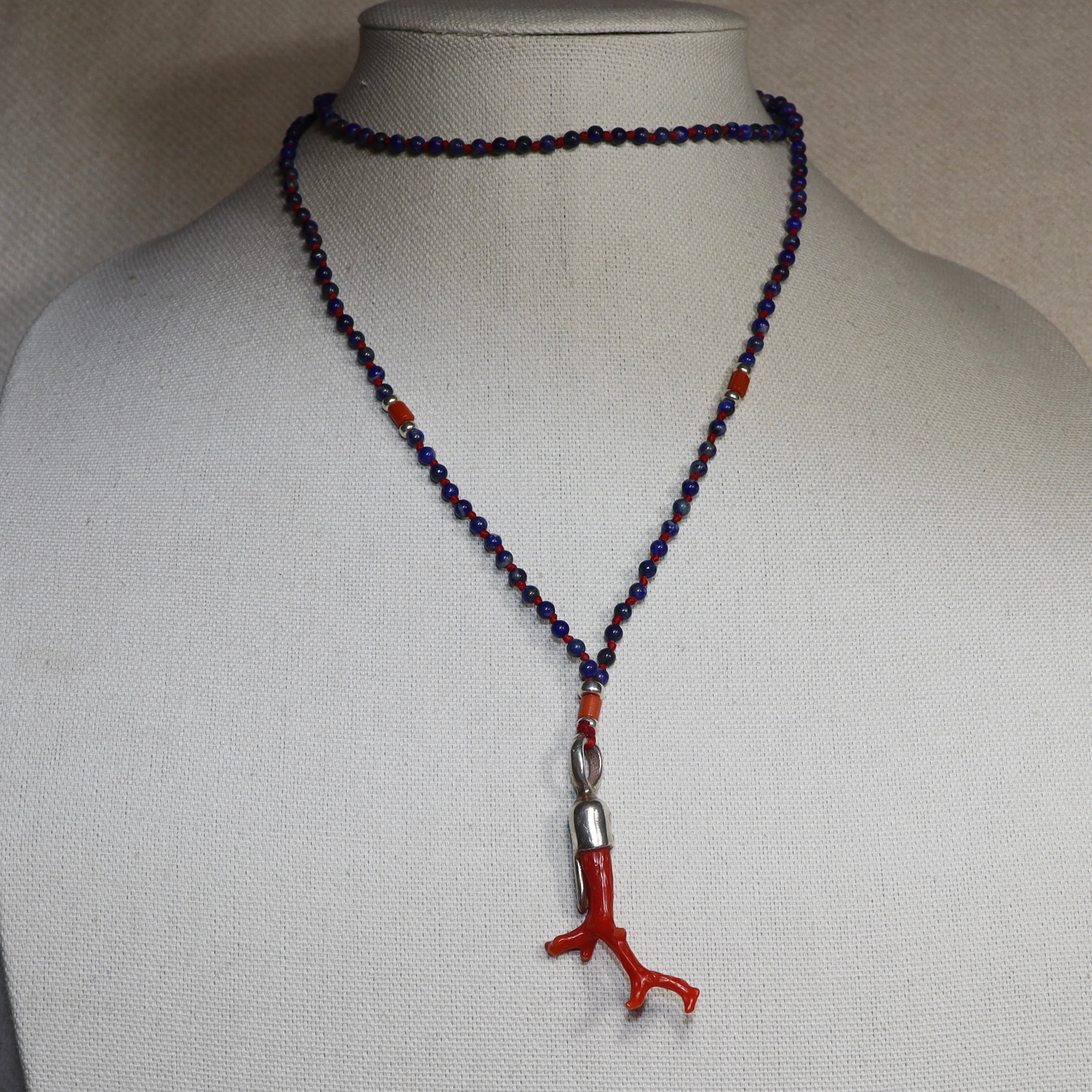 Coral Branch on a Lapis Chain