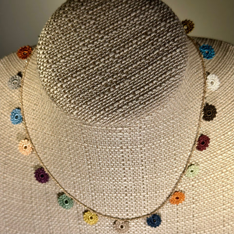 Classic Flower Short Crochet Necklace