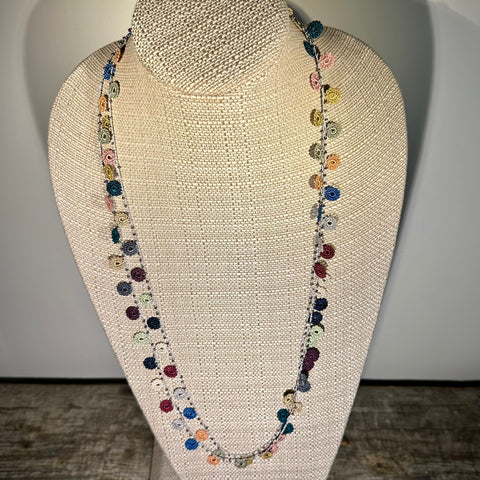 Classic Flower Long Crochet Necklace