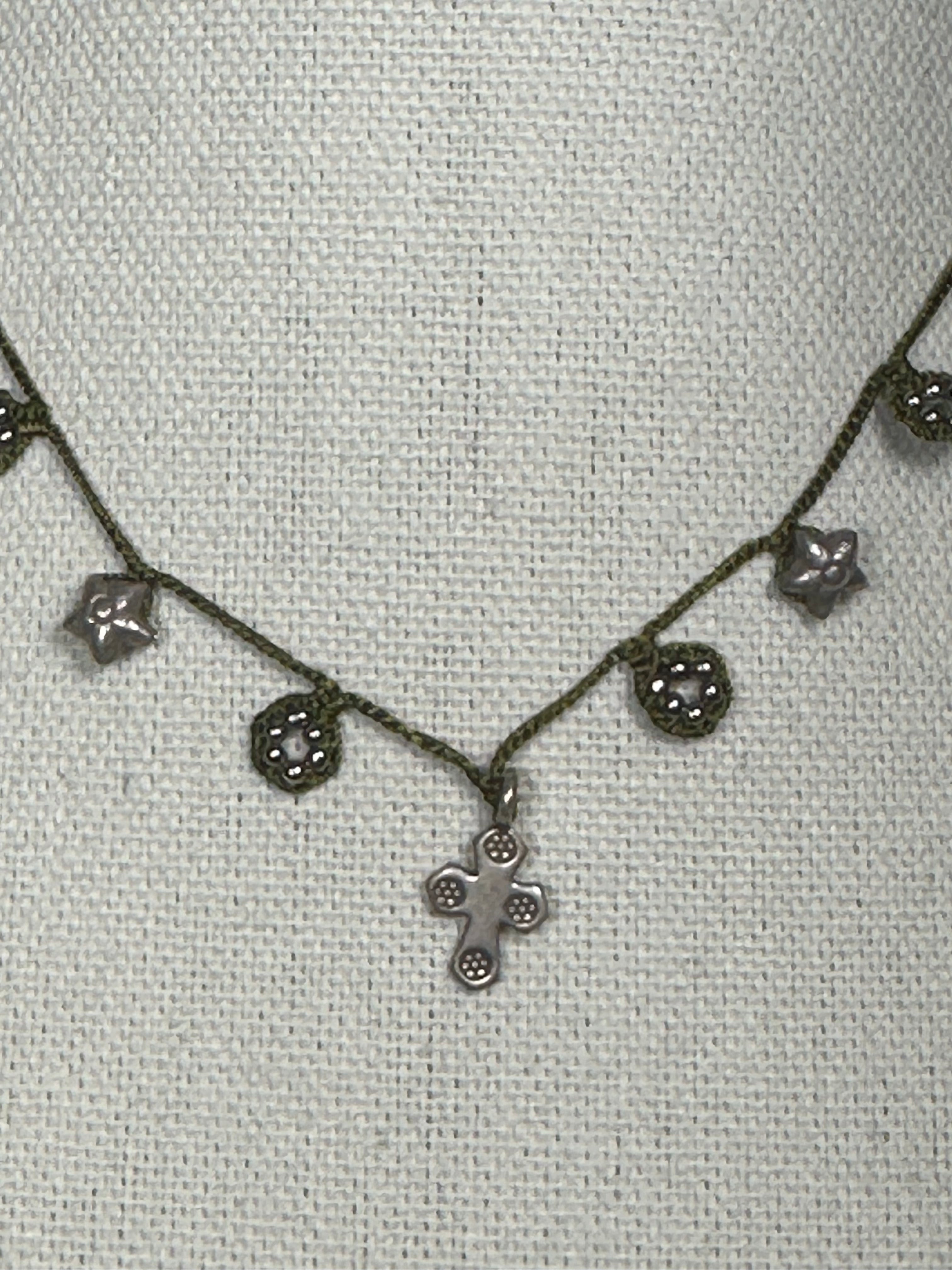 Olive Green with etched Cross and Stars