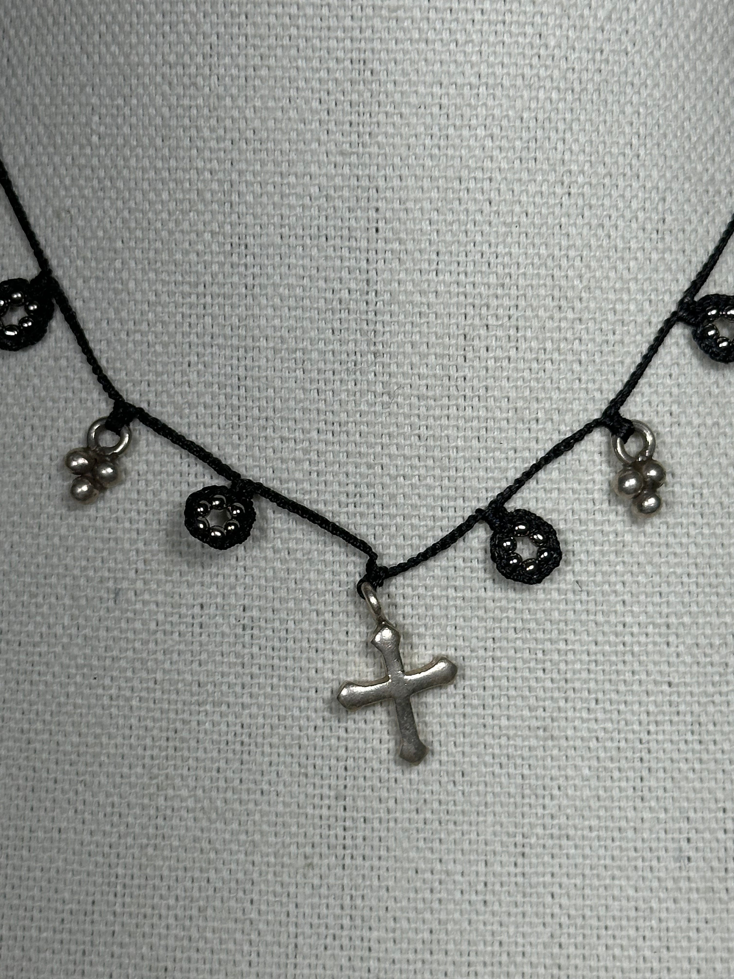 Black Simple Cross and Grapes