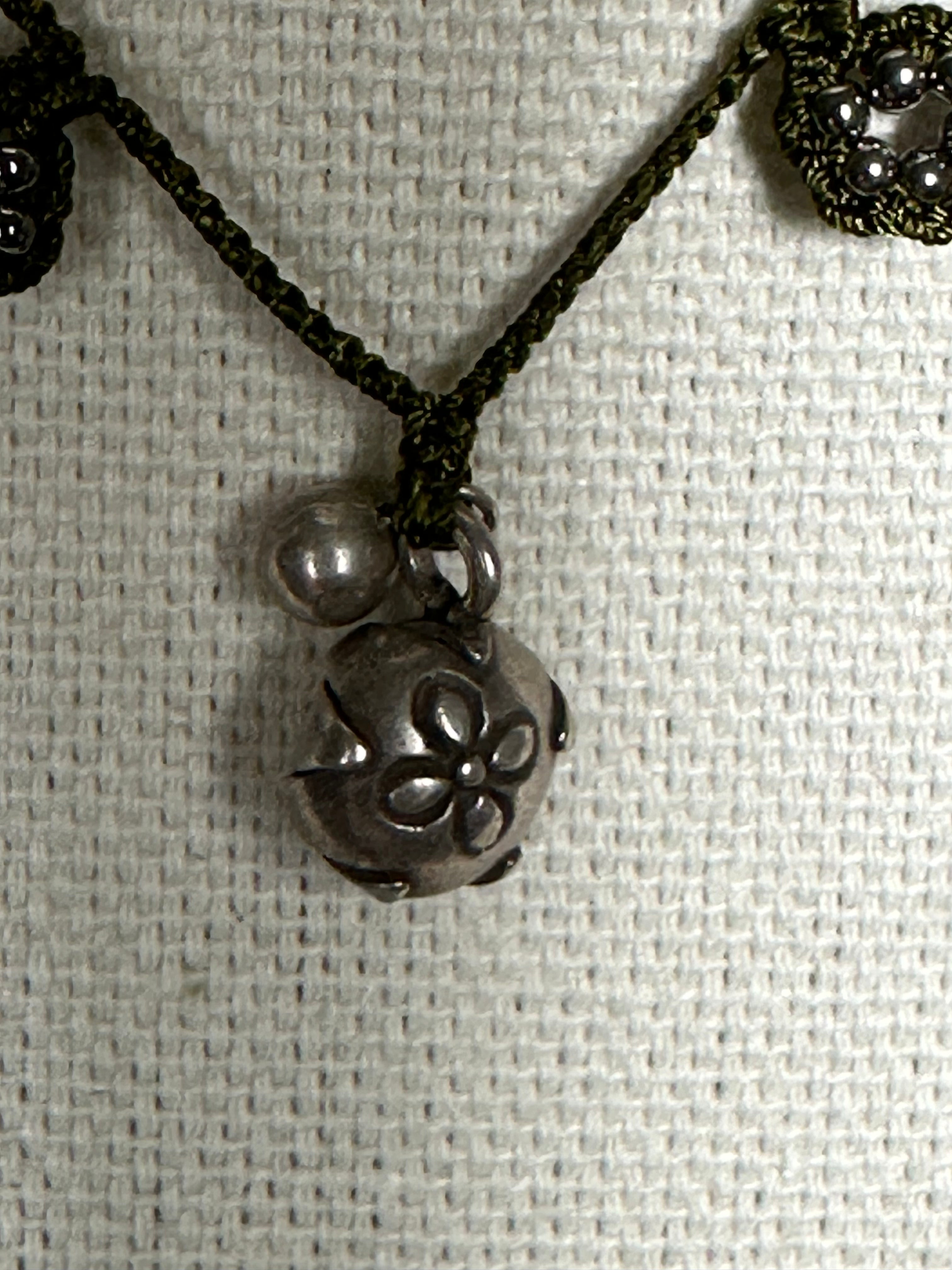 Olive Green with Etched Silver Ball