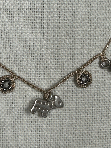 Silver Charm plus Brooklyn Crochet Necklace