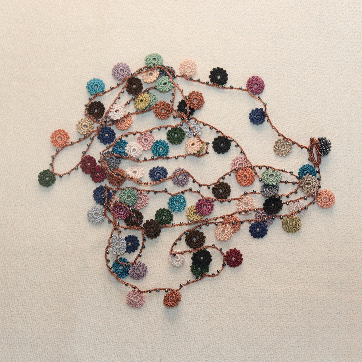 Soft Rusty Thread multicolor flowers