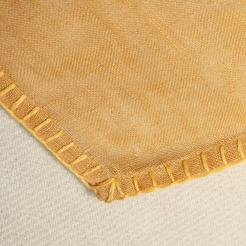 rich wheat with Blanket stitch