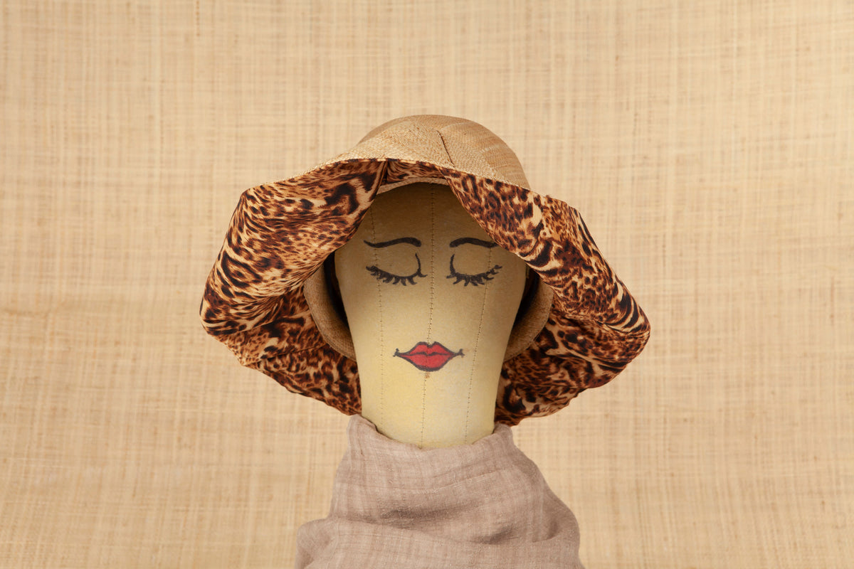 Natural Raffia & Animal Print Fabric